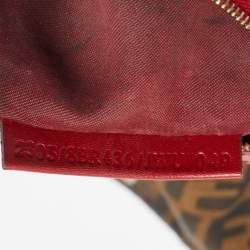 Fendi Tobacco/Red Zucca Canvas and Leather Chef Shoulder Bag