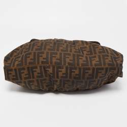 Fendi Tobacco/Red Zucca Canvas and Leather Chef Shoulder Bag