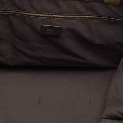 Pre Owned Fendi Black/Tobacco Jacquard Pequin Canvas Large Sunshine Shopper Tote