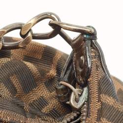 Fendi Dark Brown/Tobacco Zucca Canvas and Leather B Hobo