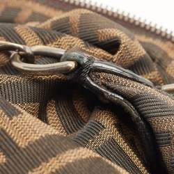 Fendi Dark Brown/Tobacco Zucca Canvas and Leather B Hobo