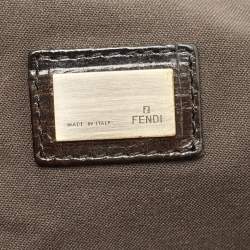 Fendi Dark Brown/Tobacco Zucca Canvas and Leather B Hobo