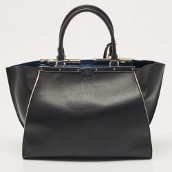Pre Owned Fendi Black Leather Small 3Jours Tote