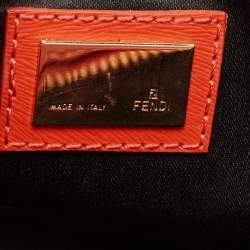 Pre Owned Fendi Tricolor Raffia and Leather Studded Satchel