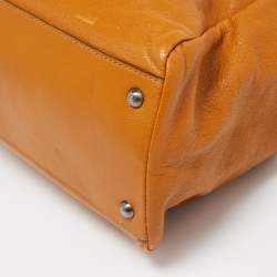 Pre Owned Fendi Tan Leather Large Peekaboo Top Handle Bag