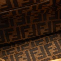 Pre Owned Fendi Tan Leather Large Peekaboo Top Handle Bag