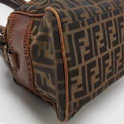 Pre Owned Fendi Tobacco Zucca Canvas and Leather Small Chef De Jour Bag