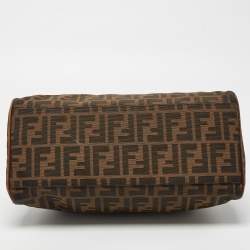 Pre Owned Fendi Tobacco Zucca Canvas and Leather Small Chef De Jour Bag