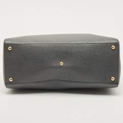 Pre Owned حقيبة فندي 2 جور متوسطة جلد سوداء