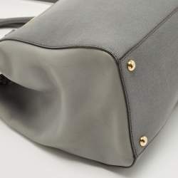 Pre Owned حقيبة فندي 2 جور متوسطة جلد سوداء