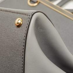 Pre Owned حقيبة فندي 2 جور متوسطة جلد سوداء