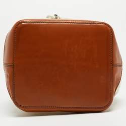 Pre Owned Fendi Brown/White Zucca Print PVC and Leather Mon Tresor Bucket Bag