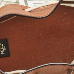 Pre Owned Fendi Brown/White Zucca Print PVC and Leather Mon Tresor Bucket Bag