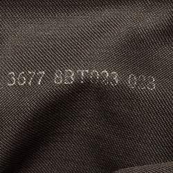 Pre Owned Fendi Dark Brown Embossed Leather Buckle Flap Shoulder Bag