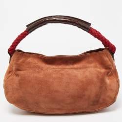 Pre Owned Fendi Brown Suede Rope handle Hobo