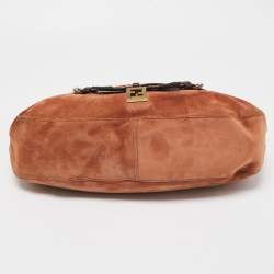 Pre Owned Fendi Brown Suede Rope handle Hobo