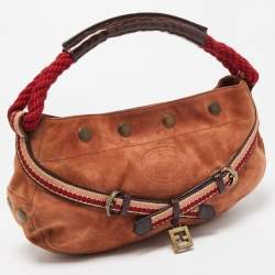 Pre Owned Fendi Brown Suede Rope handle Hobo