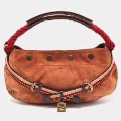 Pre Owned Fendi Brown Suede Rope handle Hobo