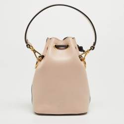Pre Owned Fendi Pink Leather Mini Mon Tresor Bucket Bag