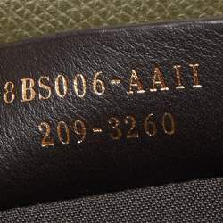 Pre Owned Fendi Military Green/Brown FF Leather Wallet On Chain