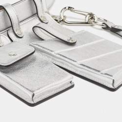 Fendi Silver Leather Multi Pouch Belt Bag 