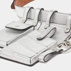 Fendi Silver Leather Multi Pouch Belt Bag 
