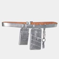 Fendi Silver Leather Multi Pouch Belt Bag 