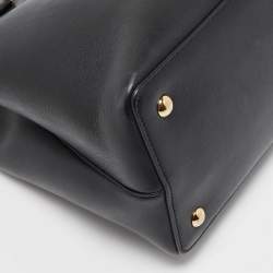 Pre Owned Fendi Black Leather Small 2Jours Tote