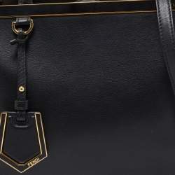 Pre Owned Fendi Black Leather Small 2Jours Tote