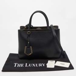 Pre Owned Fendi Black Leather Small 2Jours Tote