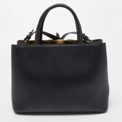 Pre Owned Fendi Black Leather Small 2Jours Tote