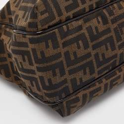 Pre Owned Fendi Tobacco Zucca Canvas and Patent Leather Chef Shopper Tote