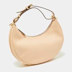 Pre Owned Fendi Beige Leather Small Fendigraphy Hobo