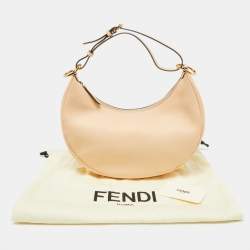 Pre Owned Fendi Beige Leather Small Fendigraphy Hobo