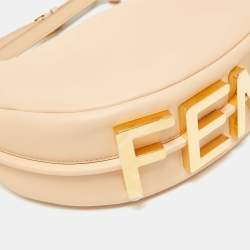 Pre Owned Fendi Beige Leather Small Fendigraphy Hobo