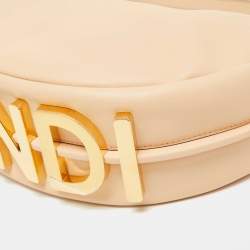 Pre Owned Fendi Beige Leather Small Fendigraphy Hobo