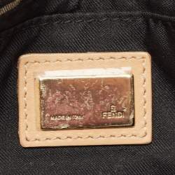 Pre Owned حقيبة كتف فندي ميني باغويت فاتيغو كانفاس زوكينو بيج/ خضراء