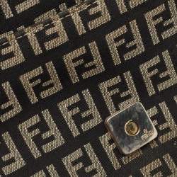 Pre Owned حقيبة كتف فندي ميني باغويت فاتيغو كانفاس زوكينو بيج/ خضراء