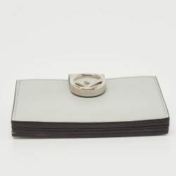 Pre Owned Fendi Pale Blue Leather F is Fendi Card Holder 