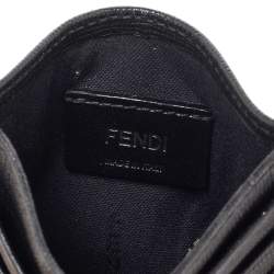 Pre Owned Fendi Black Leather Card Holder