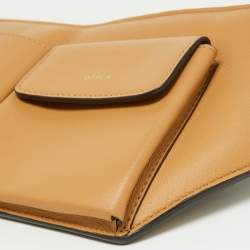 Pre Owned Fendi Beige Leather and Mesh 3 Pockets Belt Bag