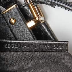Pre Owned Fendi Black Python Mini Peekaboo Top Handle Bag