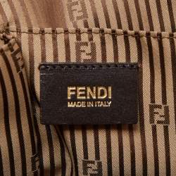 Pre Owned Fendi Two Tone Brown Leather Chameleon Satchel