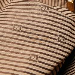 Pre Owned Fendi Two Tone Brown Leather Chameleon Satchel