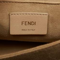 Pre Owned Fendi Multicolor Zucca Velvet and Leather Kan I Shoulder Bag