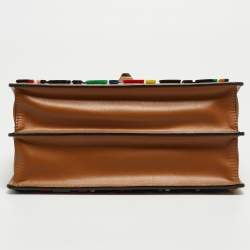 Pre Owned Fendi Multicolor Zucca Velvet and Leather Kan I Shoulder Bag