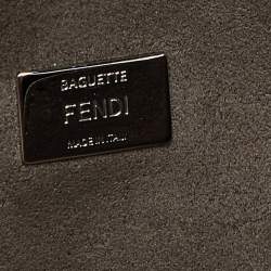 Pre Owned Fendi Multicolor Leather and Fox Fur Micro Buggie Baguette Bag