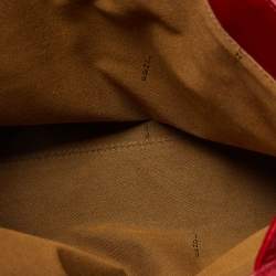 Pre Owned Fendi Red Wrinkled Patent Leather De Jour Bag