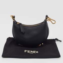 مملوكة مسبقًا Fendi Black Leather Nano Fendigraphy Hobo