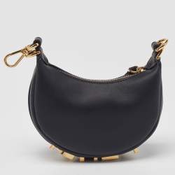 مملوكة مسبقًا Fendi Black Leather Nano Fendigraphy Hobo